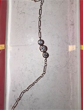14k Gold Ankle Bracelet QVC 3 Stone VINTAGE LIKE NEW